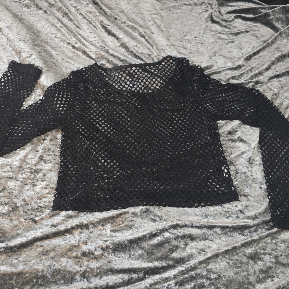 Black Mesh Women's Top